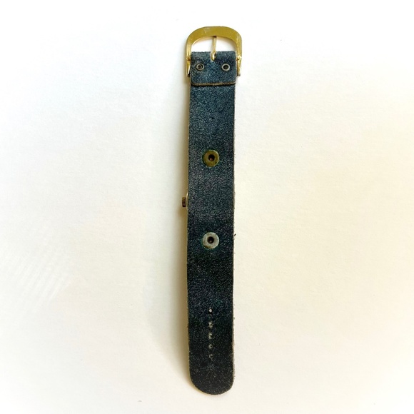 Ventex Antimagnetic Windup Brass Toned Blue Suede Strap Bumblebee Watch main image 10